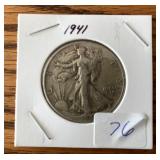 1941 Walking Liberty Silver Half Dollar