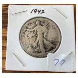 1942 Walking Liberty Silver Half Dollar