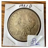 1921 D Morgan Silver Dollar