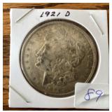 1921 D Morgan Silver Dollar
