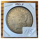 1921 D Morgan Silver Dollar