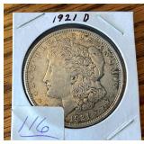 1921 D Morgan Silver Dollar