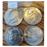 4 BiCentennial Silver Dollars