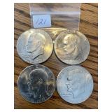 4 BiCentennial Silver Dollars