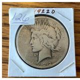 1922 D Silver Peace Dollar