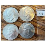 4 BiCentennial Silver Dollars