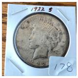 1922 S Peace Dollar