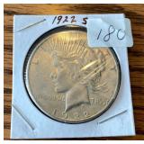 1922 S Silver Peace Dollar