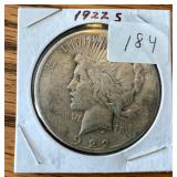 1922 S Silver Peace Dollar