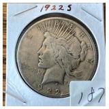 1922 S Silver Peace Dollar