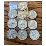 10 Silver Quarters 64 & Earlier
