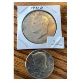 1971 D Eisenhower & 1971 D Kennedy Half