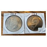 2 1976 Bicentennial Eisenhower Dollars