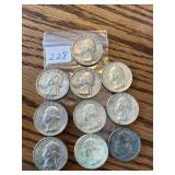 10 Silver Quarters 64 & Earlier