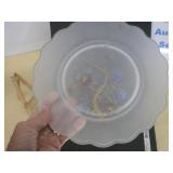 Frosted Satin Glass Plate, Embossed, WML Glass