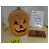 Jack-O-Lantern & Plaque Halloween Decor