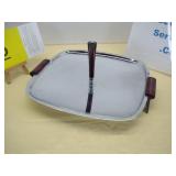 MCM Serving Tray with Atomic Red Bakelite Handles