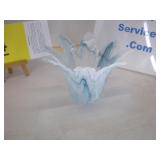 Art Glass Bowl Votive Beautiful Ice-Blue