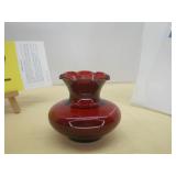Charming Ruby Red Small Glass Vase