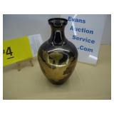Decorative Metal (Brass) Vase with Floral Design