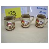 Retro Ceramic Mugs-Cups, Strawberry Motif