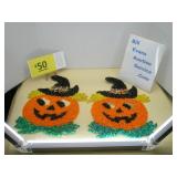 Jack-O-Lanterns Wearing Black Witch Hat