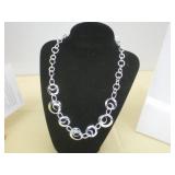 Geometric Circle & Swirl Necklace