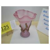 Art Glass Vase, Large Ruffled Rim "Very Rich"