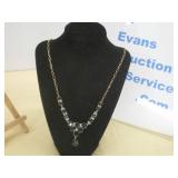 Necklace, Black with Crystal Rhinestones