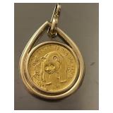 24KT GOLD PANDA COIN PENDANT