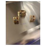 10KT GOLD MATCHING RING AND EARRINGS