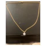 10KT GOLD CHAIN WITH CZ PENDANT