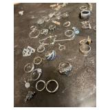 925 STERLING SILVER JEWELRY MIXED LOT WITH GEMS
