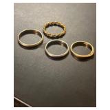 (4) 14KT GOLD BANDS