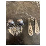 925 SILVER EARRINGS (2 PAIRS, DANGLING)