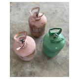 Three Refrigerant Cylinders: R-22 and R-410A