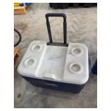 Coleman Rolling Cooler with Handle and Cup Holders