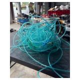 Bundle of Transparent Blue Tubing with Clamps