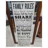 Family Rules Canvas Wall Art Decor