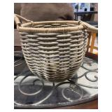 Handwoven Wicker Basket With Wrapped Handles