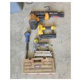 Assorted Power Tools and Tool Box with Hardware