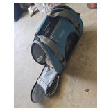 Blue Pet Carrier with Mesh Sides and Padded Base