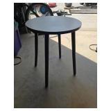 Round Wooden Table with Black Painted Legs