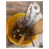 Bucket of Assorted Tools and Scrapers