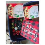 Assorted Christmas Decorations and String Lights