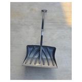 Black Plastic Snow Shovel With Metal Handle