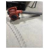 Red Gas-Powered Leaf Blower with Side Handle
