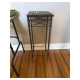 Metal and Wood Slatted Side Table/Stand