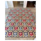 Hand-Stitched Textile, Geometric Design, 106 x 84