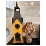 Two Decorative Wooden Birdhouses